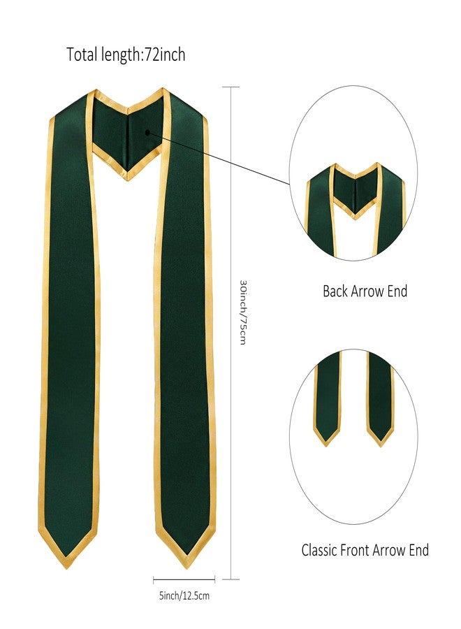Ftyfty Unisex Adult Graduation Honor Stole Classic End With Trim 72" Long (Forest Green with Gold Trim, 72" Long) - Image 5